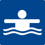 Schwimmbadschild - Nichtschwimmergrenze