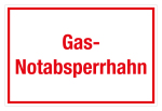 Schild für Gas- und Heizungsanlagen - Gas-Notabsperrhahn