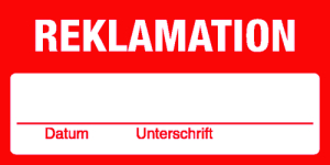 Qualitätssicherung - Reklamation - Folie Selbstklebend - 60 x 30 mm - Inhalt: 100 Stück