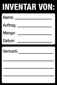 Qualitätssicherung - Inventar von - Aluminium - 50 x 75 mm - Inhalt: 100 Stück