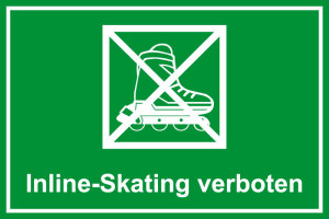 Spielplatzschild - Inline-Skating verboten - Folie Selbstklebend - 20 x 30 cm
