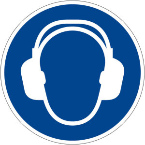 Gebotszeichen - Gehörschutz benutzen - Kunststoff - Ø 5 cm