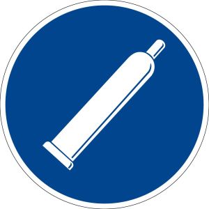 Gebotszeichen - Druckgasflasche - Kunststoff - Ø 5 cm