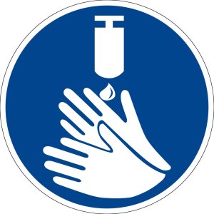 Gebotszeichen - Hände desinfizieren - Kunststoff - Ø 5 cm