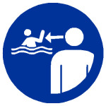 Prohibition sign - supervise children in water equipment