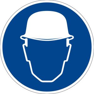 Gebotszeichen - Schutzhelm benutzen - Kunststoff - Ø 5 cm