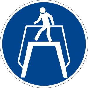 Gebotszeichen - Übergang benutzen - Kunststoff - Ø 5 cm