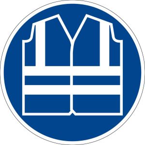 Gebotszeichen - Warnweste benutzen - Kunststoff - Ø 5 cm