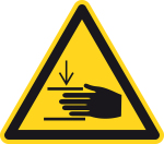 Warning signs - warning of hand injuries