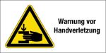 Warnschild - Warnung vor Handverletzung