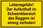 Warnschild - Lebensgefahr