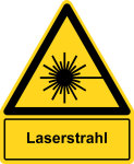 Warnzeichen mit Textfeld - Laserstrahl