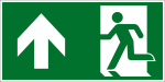 Escape route sign - Rescue route straight / left above