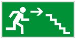 Fluchtwegschild - Rettungsweg Treppe abwärts rechts