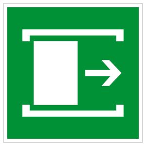 Fluchtwegschild - Schiebetür - Kunststoff - 5 x 5 cm