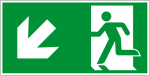Fluchtwegzeichen - Rettungsweg links abwärts (E001-2)