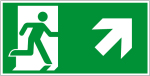 Fluchtwegzeichen - Rettungsweg rechts aufwärts (E002-3)