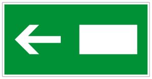 Fluchtwegschild - Notausgang links / rechts - Folie Selbstklebend - 10 x 20 cm