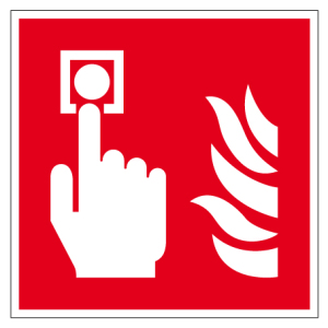 Brandschutzzeichen - Brandmelder - Kunststoff - 5 x 5 cm