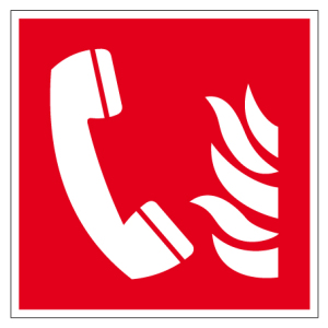 Brandschutzzeichen - Brandmeldetelefon - Kunststoff - 5 x 5 cm