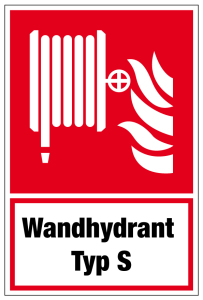 Brandschutzzeichen - Wandhydrant Typ S - Kunststoff - 20 x 30 cm