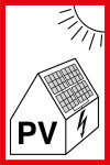 Brandschutzzeichen - Hinweis auf Photovoltaikanlage