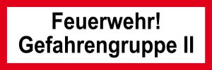 Feuerwehrschild - Feuerwehr! Gefahrengruppe - Kunststoff - 5 x 15 cm