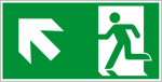 Fluchtwegzeichen - Rettungsweg links aufwärts (E001-3)