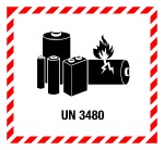 Gefahrgutzeichen - Lithiumbatterien UN 3480  