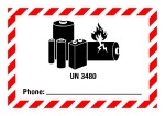 Gefahrgutzeichen - UN 3480 Pohne, für kleine Versandstücke  