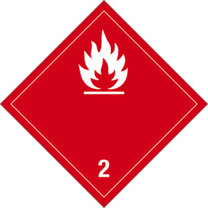 Gefahrgutzeichen - Entzündbare Gase - Folie selbstklebend - 5 x 5 cm