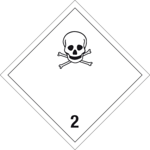 Gefahrgutzeichen - Giftige Gase - Folie selbstklebend - 5 x 5 cm